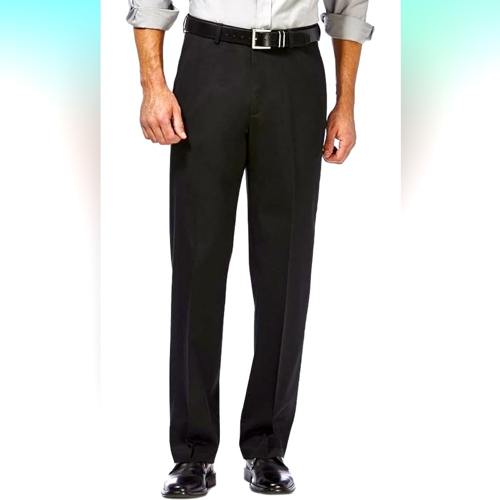 NWOT Haggar black non-iron khaki dress pants - 42 X 32